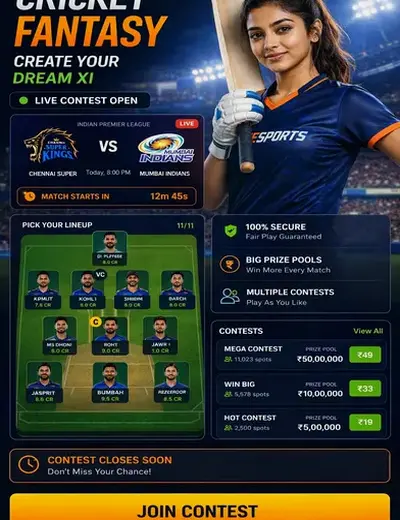 GANGA7GAME (ganga 7 game) fantasy cricket & matchday visual 3